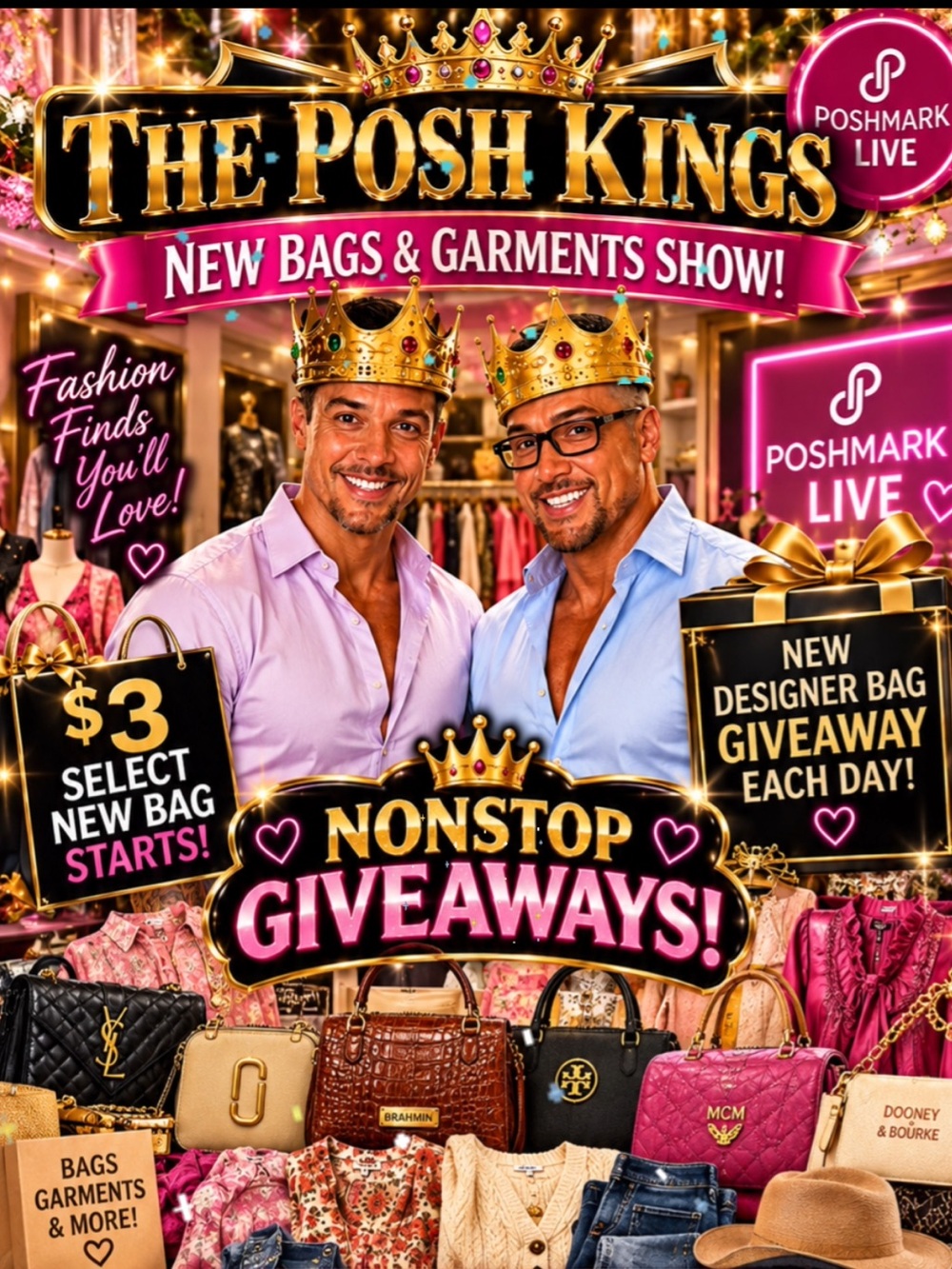 DESIGNER BAG GIVEAWAY, $3 SELECTS, NONSTOP GIVEAWAYS, BRAHMIN, VERSACE, MCM